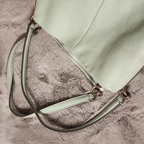 Mint Green Leather Coach MADISON - Picture 6 of 13